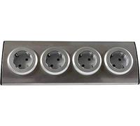 REV Enchufe de Mesa esquinera para Oficina, Enchufe múltiple para Cocina, 195 cm, 3500 W, 16 A, Plata