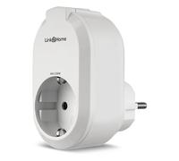 REV Enchufe inteligente Link2Home, enchufe inalámbrico, temporizador, hogar inteligente, iOS, Android, Alexa, Google Assistant, blanco