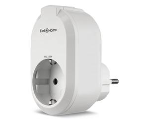 REV Enchufe inteligente Link2Home, enchufe inalámbrico, temporizador, hogar inteligente, iOS, Android, Alexa, Google Assistant, blanco