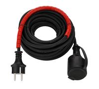 Rev Extensor de 10 m con protección de Cable, extensión para Exteriores, máx. 3680W, IP44, protección contra Salpicaduras de Agua, Negro