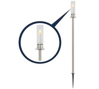 REV Flamelight - Lámpara de jardín con diseño de vela, decoración de balcón, decoración de jardín, decoración de terraza, IP44, acero inoxidable