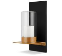 REV Flamelight - Lámpara de pared para interiores y exteriores, diseño de vela, decoración de habitaciones, jardín, balcón, IP44, color negro