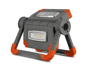 REV Flex Power 2620011710 - Lámpara LED de trabajo con batería, 2 x 10 W, 2 x 900 lm, IP20, color gris y naranja