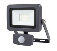 REV Foco LED exterior FLARE - Lámpara exterior con sensor de movimiento, 10 W, 900 lúmenes, 6500 kelvins, aplique de pared IP44 - ideal para patio, cochera y garaje, antracita