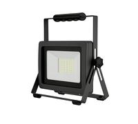 REV Foco LED para construcción, 50 W, 4250 lm, IP65, 6500 K, aluminio resistente, para obras, taller y sótano, cable de goma de 1,5 m, color gris antracita y plateado