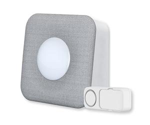 Rev Gong Orquesta con luz Nocturna - 150 m, 4 Niveles de Volumen, máx. 110 dB, 58 melodías, señal Luminosa, Timbre inalámbrico Alimentado por batería, Gris