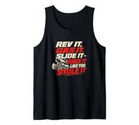 Rev It Gas It Slide It Sprint Carreras de Coches Humor Camiseta sin Mangas