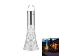 REV Lámpara de mesa LED - elegante lámpara decorativa con batería, RGB Touch lámpara de mesa regulable, 180 lm, IP54 para interior y exterior, color plateado