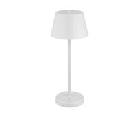 REV - Lámpara de mesa LED inalámbrica de 38 cm 2 W con función de atenuación táctil y batería de iones de litio de 4000 mAh (aprox. 7 h de duración) - Lámpara de mesa blanca de plástico IP44 para