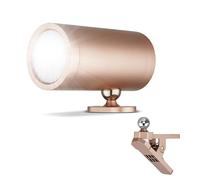 REV Lámpara de pared LED con batería y detector de movimiento, 180 lm, inalámbrico, regulable, giratorio 360°, lámpara de camino para llevar, ideal para camping, garaje y sótano, IP54, cobre