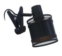 REV - Lámpara de pinza de aspecto vintage con casquillo E14 en color negro - Lámpara de lectura IP20 orientable con funda de tela pantalla - Lámpara de sujeción para marco de cama con toma de