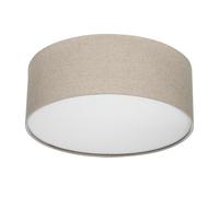 REV Lámpara de techo LED - Lampada da soffitto per camera da letto, soggiorno e cucina, rotonda, 30 cm, con paralume in tessuto in stile vintage, taupe