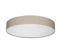 REV Lámpara de techo LED - Lampada da soffitto per camera da letto, soggiorno e cucina rotonda 70 cm con paralume in tessuto in stile vintage, tortora