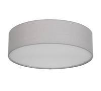 REV Lámpara de techo LED - Lampada da soffitto per cucina, camera da letto e soggiorno, rotonda, 40 cm, con paralume in tessuto in stile vintage, grigia