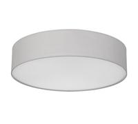 REV Lámpara de techo LED - Lampada da soffitto per soggiorno, camera da letto e cucina, rotonda, 50 cm, con paralume in tessuto in stile vintage, grigia
