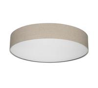 REV Lámpara de techo LED - Lampada da soffitto per soggiorno, camera da letto e cucina rotonda 60 cm con paralume in tessuto in stile vintage, tortora