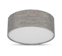 REV Lámpara de techo LED - Lampada da soffitto rotonda, 30 cm, con paralume in tessuto in stile vintage - ideale per camera da letto e soggiorno, marrone-argento