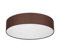 REV Lámpara de techo LED - Lampada da soffitto rotonda, 50 cm, con paralume in tessuto in stile vintage - ideale per camera da letto e soggiorno, marrone