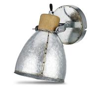 REV - Lámpara de techo o lámpara de aspecto retro muy moderno con casquillo E27 - Lámpara de techo orientable de metal galvanizado gris - Lámpara de pared para salón, dormitorio y pasillo