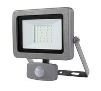 REV Lámpara exterior con detector de movimiento FLARE - Aplique de pared IP44, lámpara LED 10 W, 900 lúmenes, 6500 K, ángulo de detección 120° a 9 m, plata