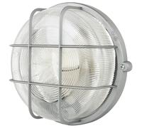 REV Lámpara LED para ambientes húmedos, redonda, IP44, 7 W, 600 lm, 3000 K, ideal como lámpara de pared o techo, color plateado