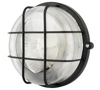 REV Lámpara LED para ambientes húmedos, redonda, IP44, 7 W, 600 lm, 3000 K, ideal como lámpara de pared o techo, lámpara de taller, lámpara de sótano, color negro