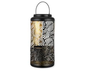 REV Lámpara solar de jardín de 38 cm con bandeja decorativa y percha para colgar, bonita decoración de jardín, metal, IP44, color negro