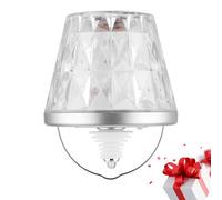 REV Lamparusco CRISTAL - Lámpara de mesa inalámbrica con batería, 130 lm, 1,6 W, 2500 mAh, luz de botella regulable en blanco cálido, lámpara de mesa táctil para interior y exterior, IP54
