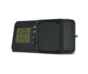 REV Medidor de electricidad: mide tu consumo de energía, medidor de costes de energía, adecuado para centrales eléctricas de balcón, IP44, color verde antracita