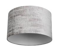 REV - Pantalla redonda de aspecto vintage de algodón de alta calidad de 42 cm de diámetro - Pantalla de repuesto para lámpara colgante y lámpara de pie en gris - Casquillo E27