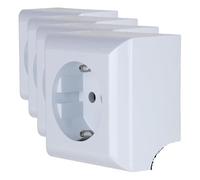 REV PlanoLuxe - Enchufe Schuko (1 enchufe), color blanco (Paquete de 4)