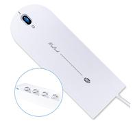 REV Regleta NoLook - Regleta múltiple de 4 a 8 enchufes para gestión práctica de Cables, con Ojales para Colgar e Interruptor de Encendido/Apagado, 1,4 m, Color Blanco