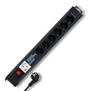 Rev Ritter 00147171 Supra-Line - Regleta (6 enchufes, 3,7 m), color antracita