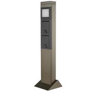 Rev Ritter SteelCraft - Soporte de pie con 2 enchufes y luz de jardín