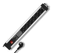 Rev Ritter SupraLine - Regleta para 6 enchufes con Filtro de Red e Interruptor (con protección contra sobretensión, 3 m, Aluminio)