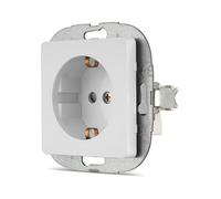 REV Serie de interruptores NOVA - Enchufe con tapa, empotrado, color blanco | Mayor protección táctil