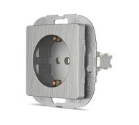 REV Serie de interruptores NOVA - Enchufe con tapa, empotrado, mayor protección táctil, color aluminio