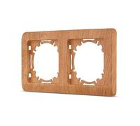 REV Serie de interruptores Nova - Marco horizontal de 2 vías para enchufes, interruptores de luz y otros insertos, color roble