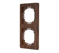 REV Serie de interruptores Nova - Marco vertical de 2 posiciones para enchufes, interruptores de luz y otros insertos, color nogal