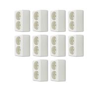 REV Set de 10 enchufes dobles, color crema | Enchufe de 2 enchufes