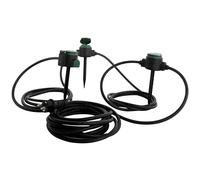 REV Supraflex - Cable alargador para Exteriores (10 m, 3 enchufes, Incluye estaca, IP44)