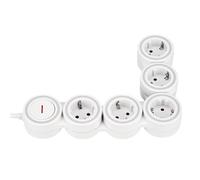 Rev SupraFlex - Regleta Flexible (5 enchufes, 1,4 m), Color Blanco