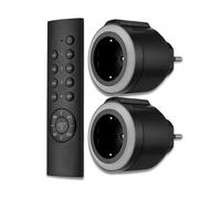 REV 0085520503 - Enchufe inalámbrico (2 enchufes con Mando a Distancia, hasta 50 m, 3680 W/St), Color Negro
