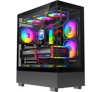 Revampix Torre Gaming Intel Core i7, Tarjeta Gráfica GTX3050 6GB, 16GB RAM, 256GB SSD + 1TB HDD, PSU 500W 80+, WiFi, Windows 11, Negra con 6 Ventiladores RGB