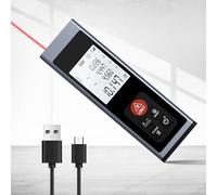 REVASRI Telémetro Profesional, Telémetro Láser con Nivel de Burbuja Electrónico M/In/Ft Retroiluminación LCD Distancia/Área/Volumen/Pitágoras/Medición Continua y USB C Recargable