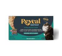 Reveal Natural Wet - Copos de Comida para Gatos Mayores, Ingredientes limitados, sin Cereales, con Alto Contenido de proteínas y sin aditivos Artificiales, filetes de atún en Mousse (8 latas de 2.4