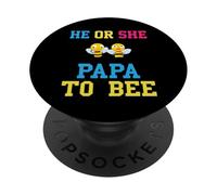 Revelación de género He Or She Papa To Bee - Fiesta de baby shower PopSockets PopGrip Adhesivo