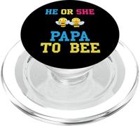 Revelación de género He Or She Papa To Bee - Fiesta de baby shower PopSockets PopGrip para MagSafe
