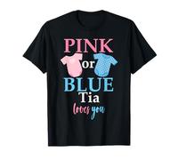 Revelación de género rosa o azul Tia te ama Camiseta