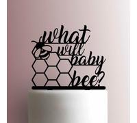 ¿Revelación de género? What Will Baby Bee- Decoración acrílica para tartas de 7 pulgadas de ancho/fucsia
